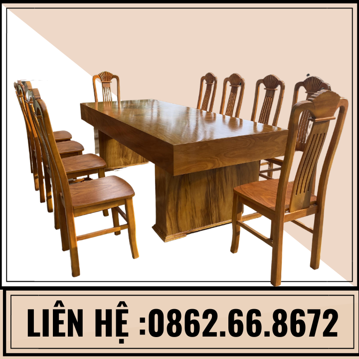 bàn 10 ghế gỗ cẩm vàng nam phi hàng đẹp chất lượng