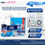 [Mới] Combo tiện lợi: Viên Rửa Chén Finish Nhật Bản Power Cube 100 Viên+ Muối 2kg+ Nước Làm Bóng + Dung dịch vệ sinh máy