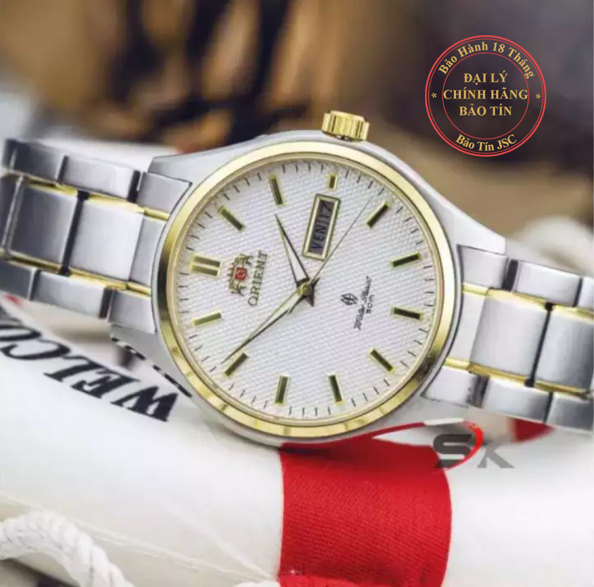 { ĐỒNG HỒ BẢO TÍN SHOP SỊN } Đồng Hồ Cơ Nam Orient Mặt Trắng Kim Vàng Thiết Kế Tối Giản Classic Máy Cơ Tự Động Automatic Dạ Quang Chống Nước Chống Xước