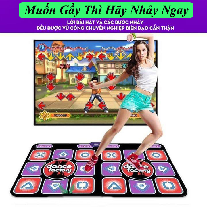 Thảm nhảy Audition kết nối tivi, thảm nhảy thực tế ảo New 2021 có 200 game, thảm chơi game tập thể dục tại nhà, Thảm Nhảy Kèm Tay Cầm Điều Khiển Từ Xa