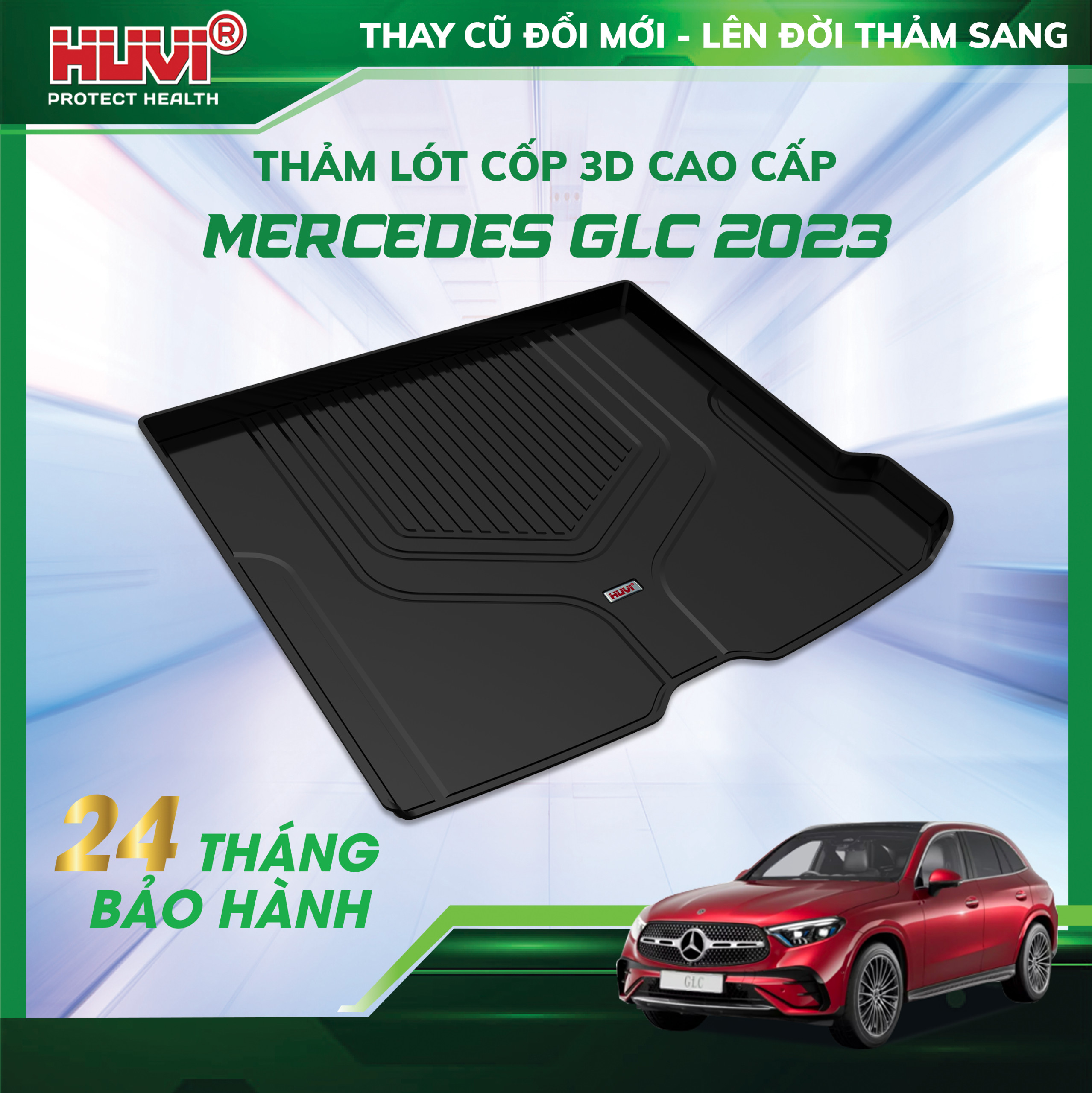 Thảm lót cốp ô tô mercedes glc 2023 nhựa tpe cao cấp