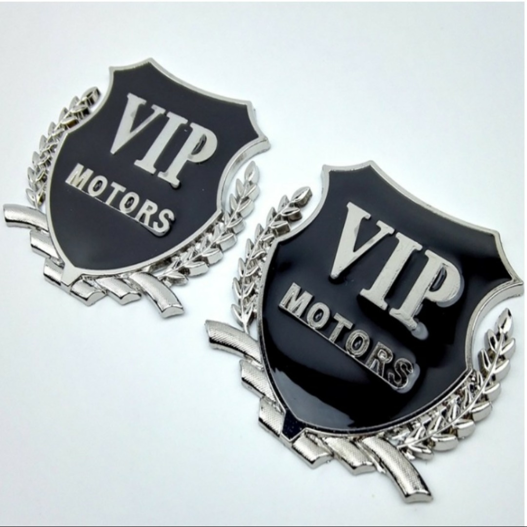 Logo Bông Lúa Huy Hiệu Vip Motors Dán Ô Tô, Xe Máy