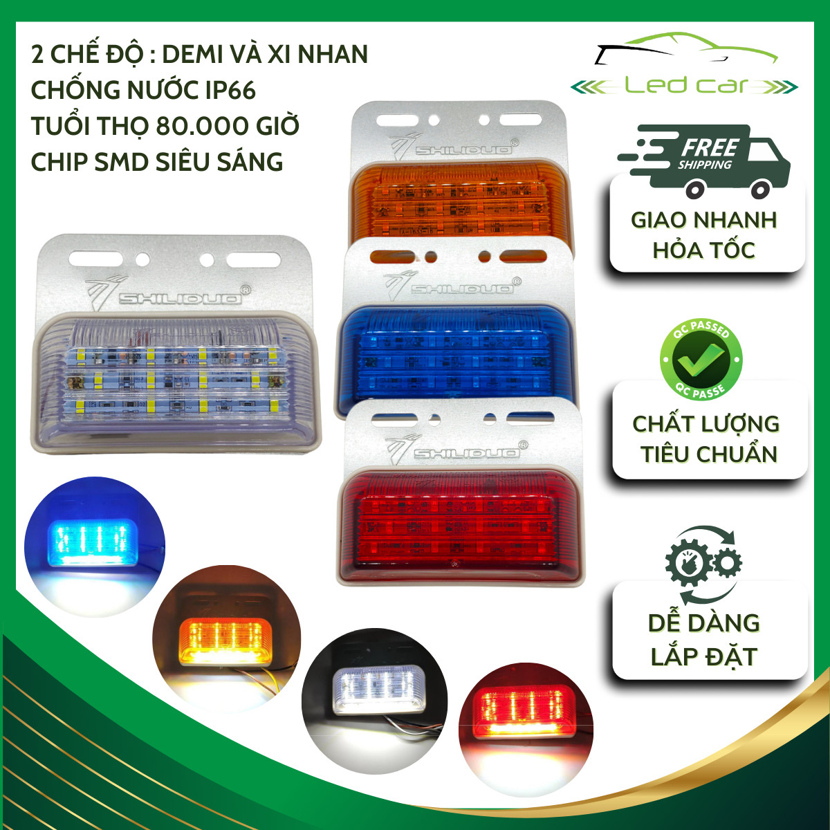 Đèn led sườn xe tải sd 4003 12v 24v chống nước tốt 1 hộp gồm 2 cái