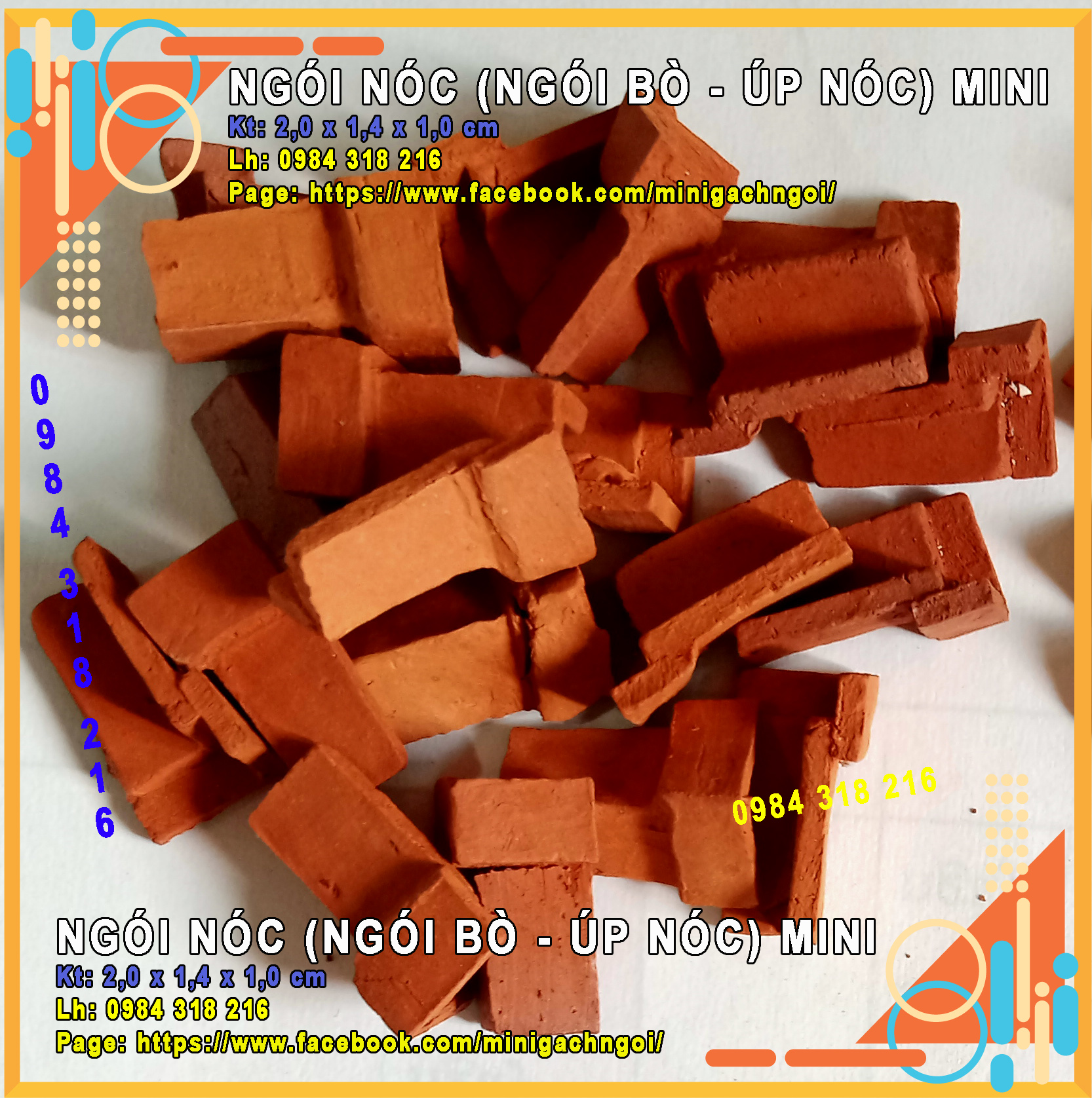 Ngói nóc Mini, Ngói bò mini, ngói úp nóc mini (set 30 viên), xây nhà mini, mô hình tiểu cảnh