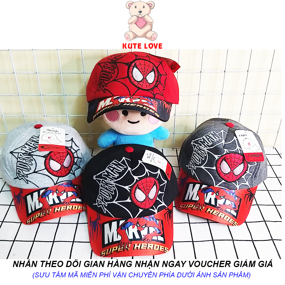 Mũ lưỡi trai trẻ em siêu nhân nhện - nón spider man - kute love