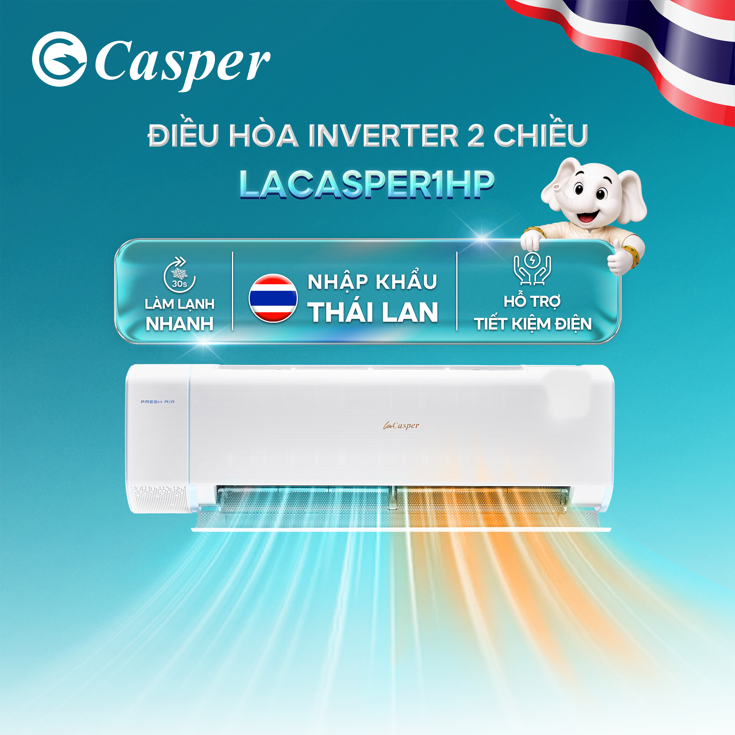 Lacasper Inverter 2-Way Air Conditioner 9300Btu Xh-09If35 - Genuine - 36-Month Warranty