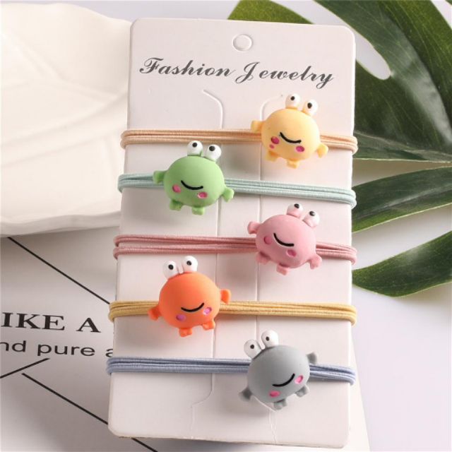 Set 5 dây thun cột tóc buộc tóc hình ếch dễ thương phong cách hàn quốc dễ thương siêu cute hot hit giá rẻ