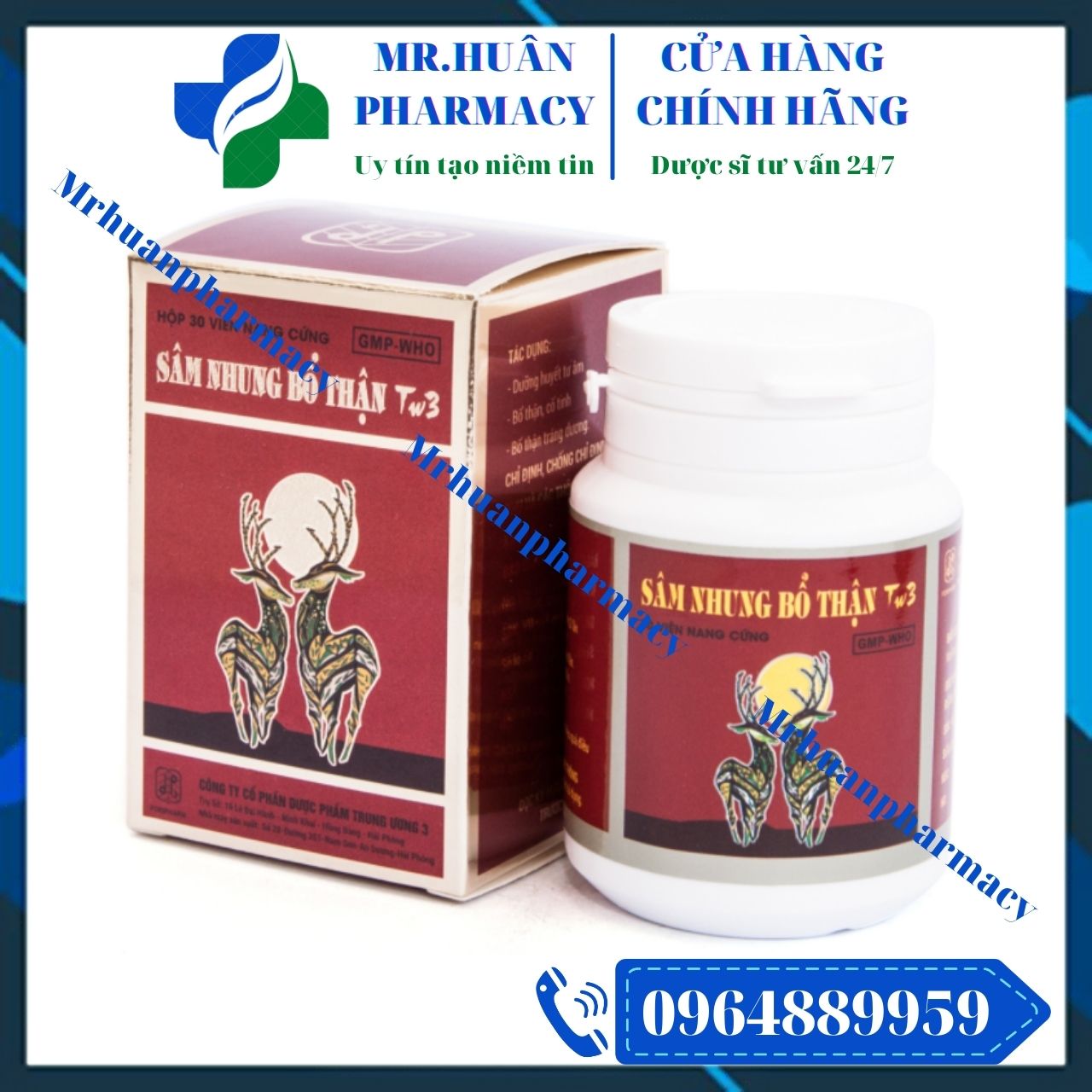 Sâm nhung bổ thận - Bổ thận tráng dương, dưỡng huyết tư âm, cố tinh