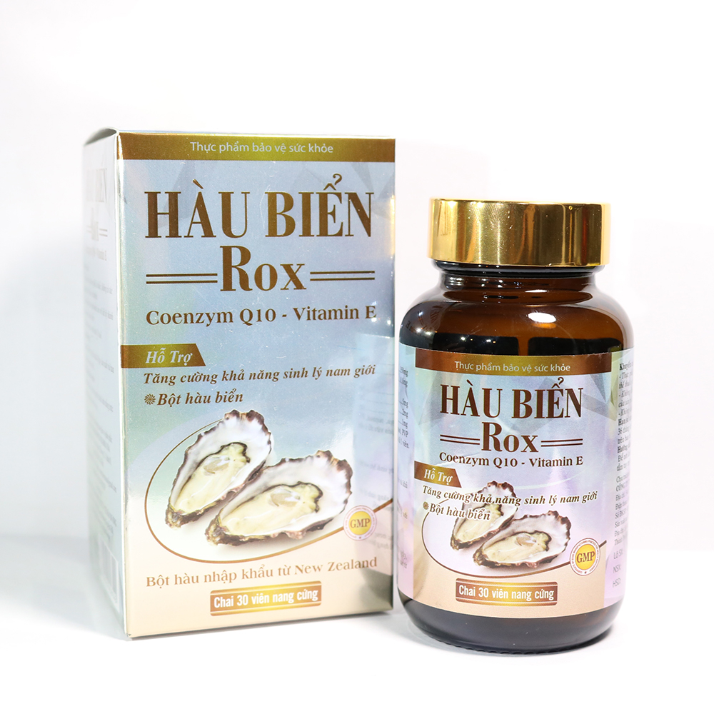 Tinh Chất Hàu Biển ROX tăng cường sức khoẻ nam giới, bổ thận, tráng dương - Hộp 30 viên thành phần Hàu biển, Kẽm, Arginin, Coenzym Q10, Vitamin E