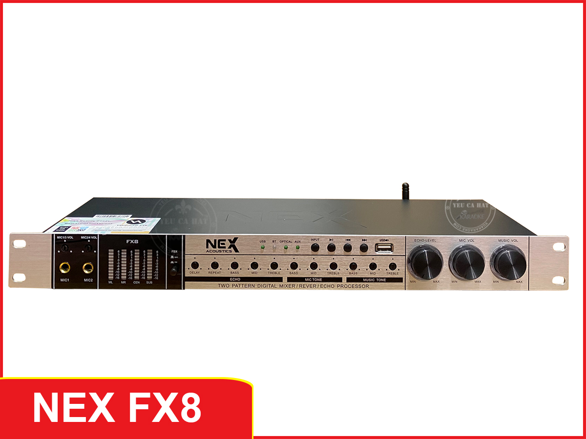 [HCM][SIÊU PHẨM]Vang cơ Nex FX8 - 2021: Phiên bản đặc biệt .sở hữu thiết kế chuyên nghiệp Hỗ trợ Bluetooth AV Optical cổng USB- chống hú tốt ứng dụng công nghệ âm thanh đáp ứng nhu cầu cho dàn karaoke gia đình karaoke kinh doanh