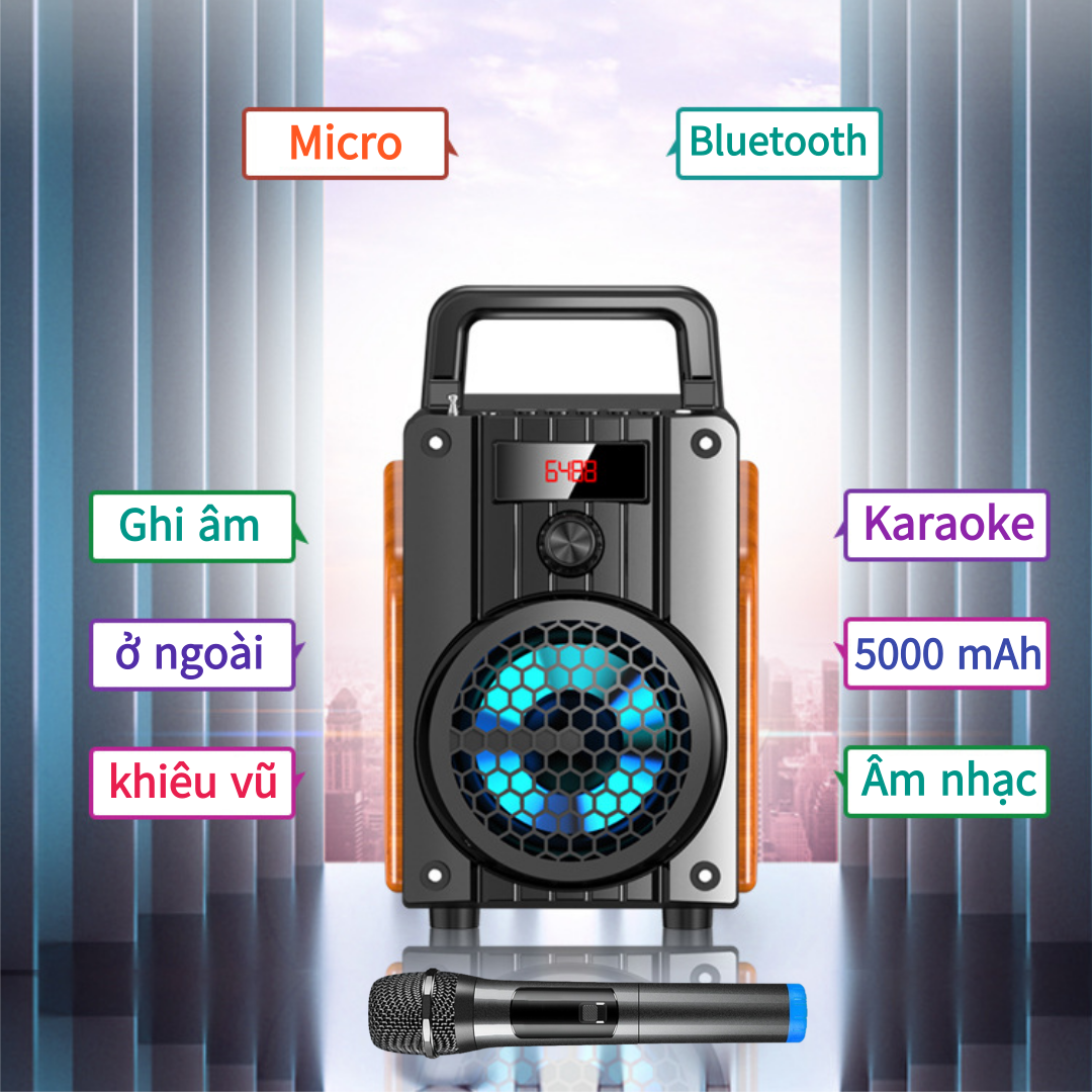 Loa Bluetooth Karaoke Không Dây Hát Công Suất Lớn 20W + Điều Khiển Từ Loa Bluetooth Karaoke Không Dây Hát Công Suất Lớn 20W + Điều Khiển Từ