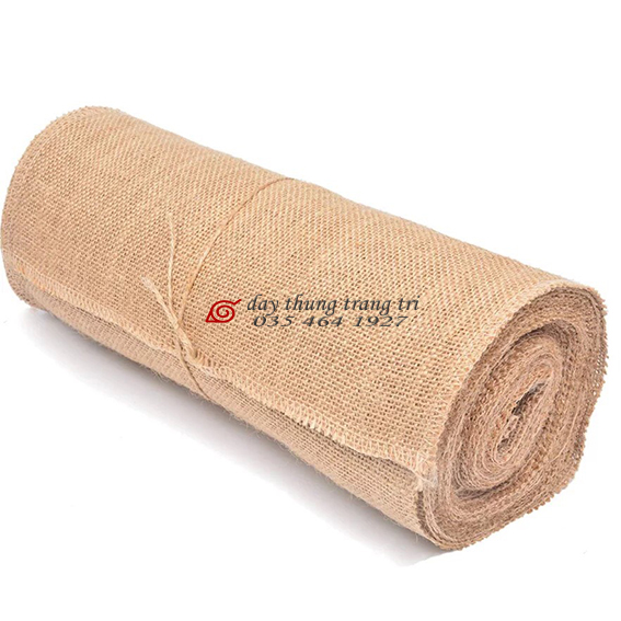 Ruy băng vải bố,  rộng 10cm, dài 5m, ruy băng vải đay, làm handmade, decor, trang trí tiệc