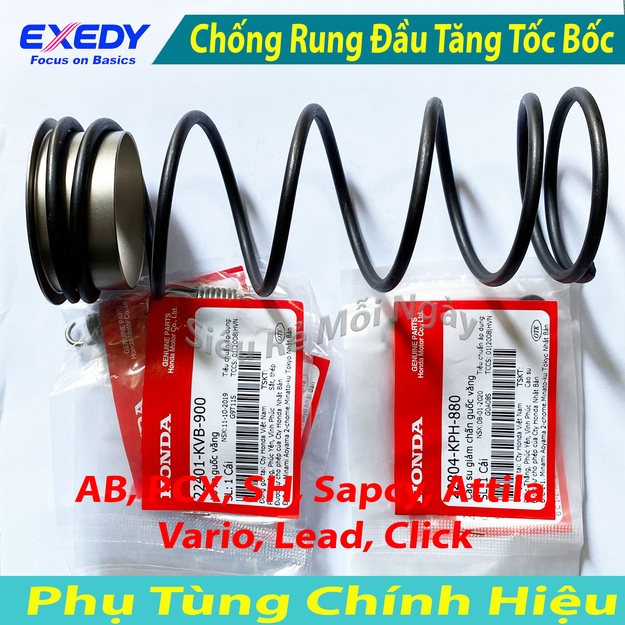 [HCM]Combo Lò xo nồi độ cho SH Ý SHVN PCX SHMode Vario AB 125 Click Lead Tăng tốc mượt chống rung đầu xe
