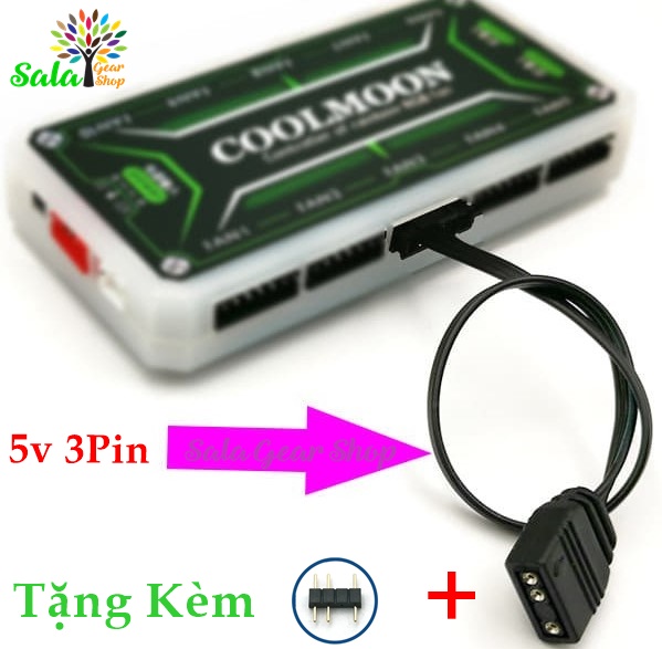 Cáp Chuyển 5V 3Pin ra 6Pin Cổng Quạt Hub Coolmoon Dùng Sync Led 5V 3Pin Bằng Hub Coolmoon