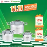 Bộ nồi Inox cao cấp 5 lớp KG3CS2 - (3 cái: 16 - 20 - 24cm) -  Hàng chính hãng