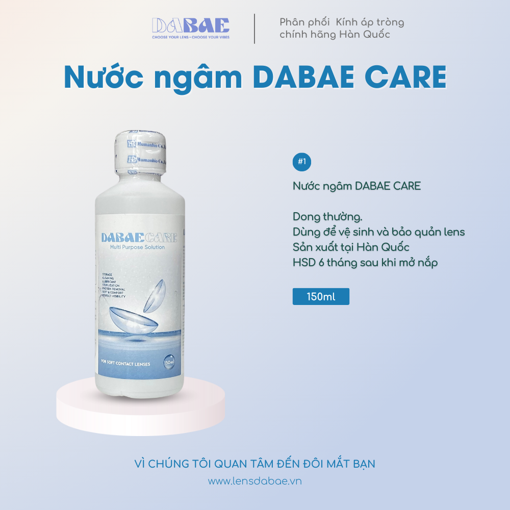 Nước ngâm lens dabae care 150ml và combo ngâm nhỏ lens