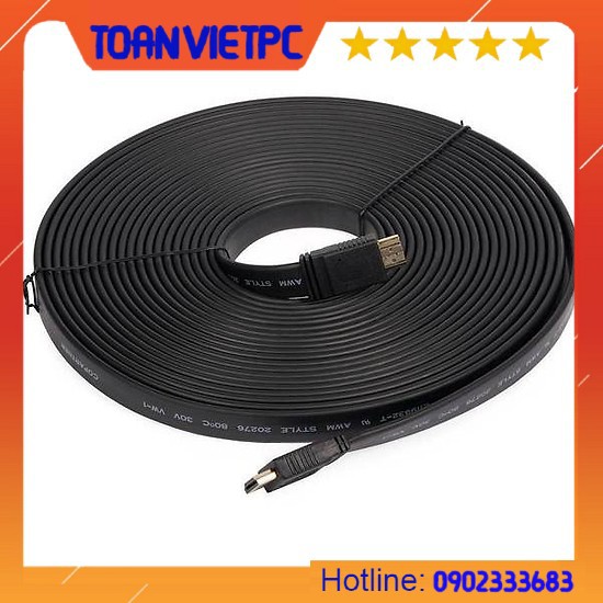 Cáp tín hiệu hdmi 10m dẹt đen
