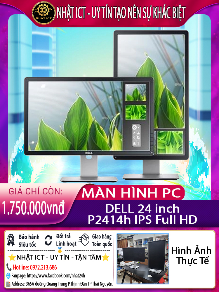 Màn hình Dell P2414h IPS chuyên đồ hoạ thanh lý văn phòng Zin 99% như mới