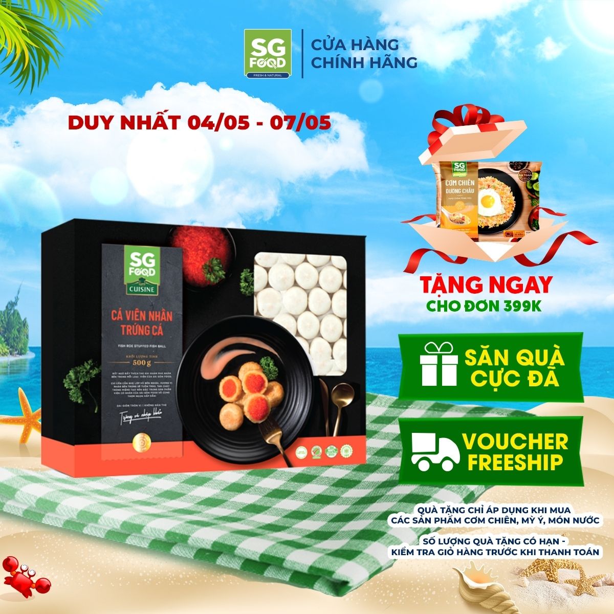 Cá Viên Nhân Trứng Cá SG Food 500G