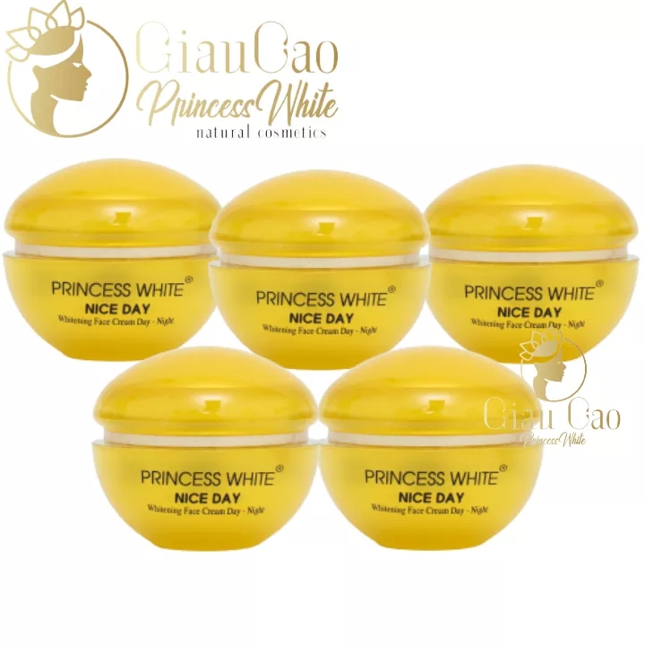 Combo 5 kem dưỡng trắng da nice day – whitening face cream day night princess white herskin hộp 22g