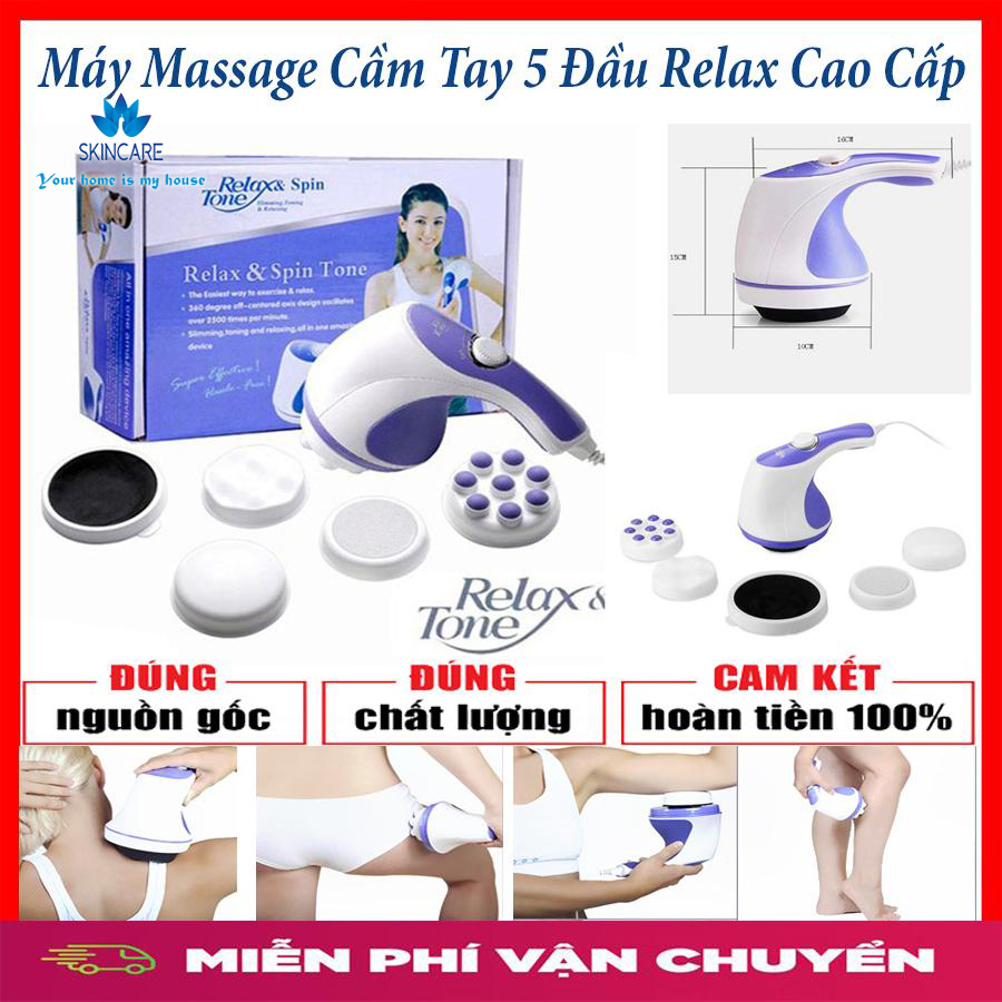 Máy Đánh Tan Mỡ Bụng Cầm Tay , Máy Massage Cầm Tay , Máy Massage Relax & Tone 5 Đầu - Dòng Sản Phẩm Cao Cấp, Kiểu Dáng Đẹp,Tiện Dụng - Bảo Hành Uy Tín
