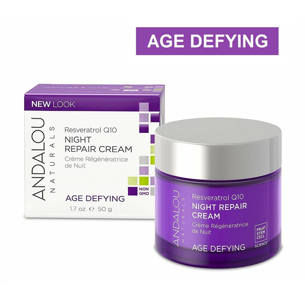 Kem dưỡng ban đêm chống lão hóa ANDALOU NATURALS Resveratrol Q10 NIGHT REPAIR CREAM cho da khô - 50ml