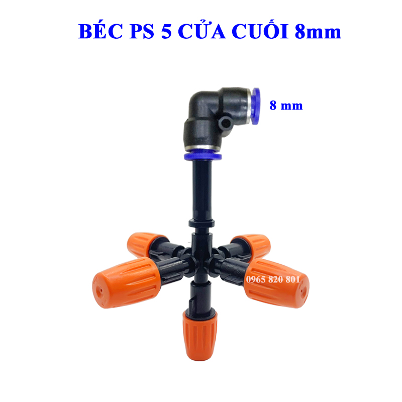 Béc phun sương 5 cửa CAM kèm góc 8mm