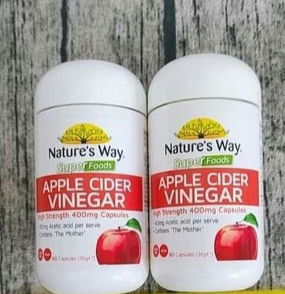 Giấm táo Apple Cider Vinegar Natures Way 400mg lọ 60 viên
