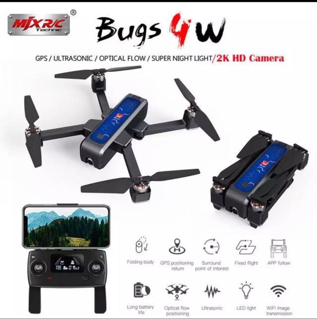 FLYCAM MJX BUGS 4W , GẤP GỌN CAMERA 2K CẢM BIẾN BỤNG , TẦM BAY 1,6KM, THỜI LƯỢNG BAY 22 PHÚT, ĐỘNG CƠ KHÔNG CHỔI THAN MẠNH MẼ ( sjrc f11, jjpro x5, jjpro x7)