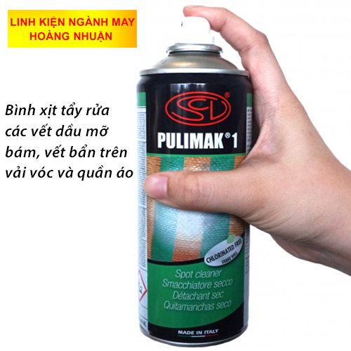 [HCM]Bình xịt tẩy dầu mỡ Pulimak 1 tẩy rửa các vết dầu mỡ bám vết bẩn trên vải của MADE IN ITALYA