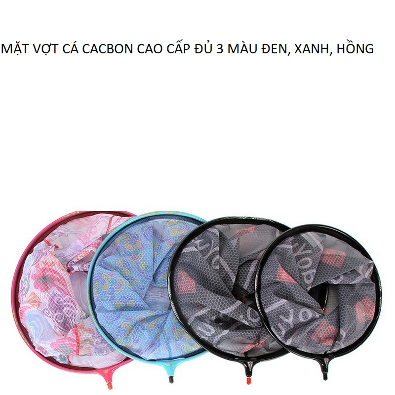 Mặt Vợt Cá Carbon vành tròn 35cm 40cm Chuyên Câu Đơn Câu Đài