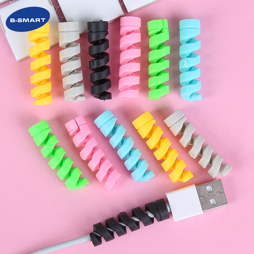 [combo] 10 Nút bảo vệ chống gãy đứt đầu dây cáp sạc điện thoại hình lò xo [Bsmart]