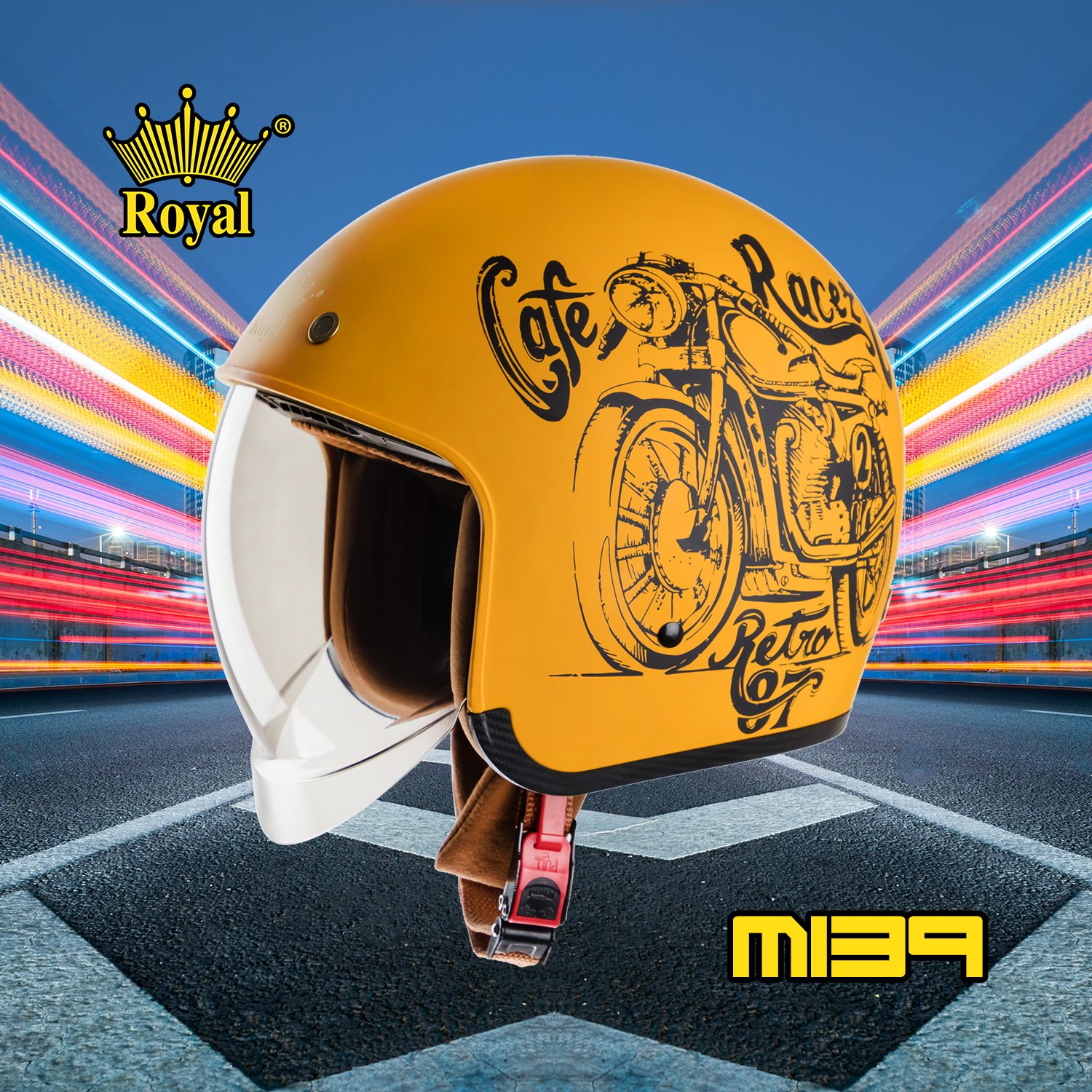 Mũ - nón bảo hiểm royal m139 kính âm