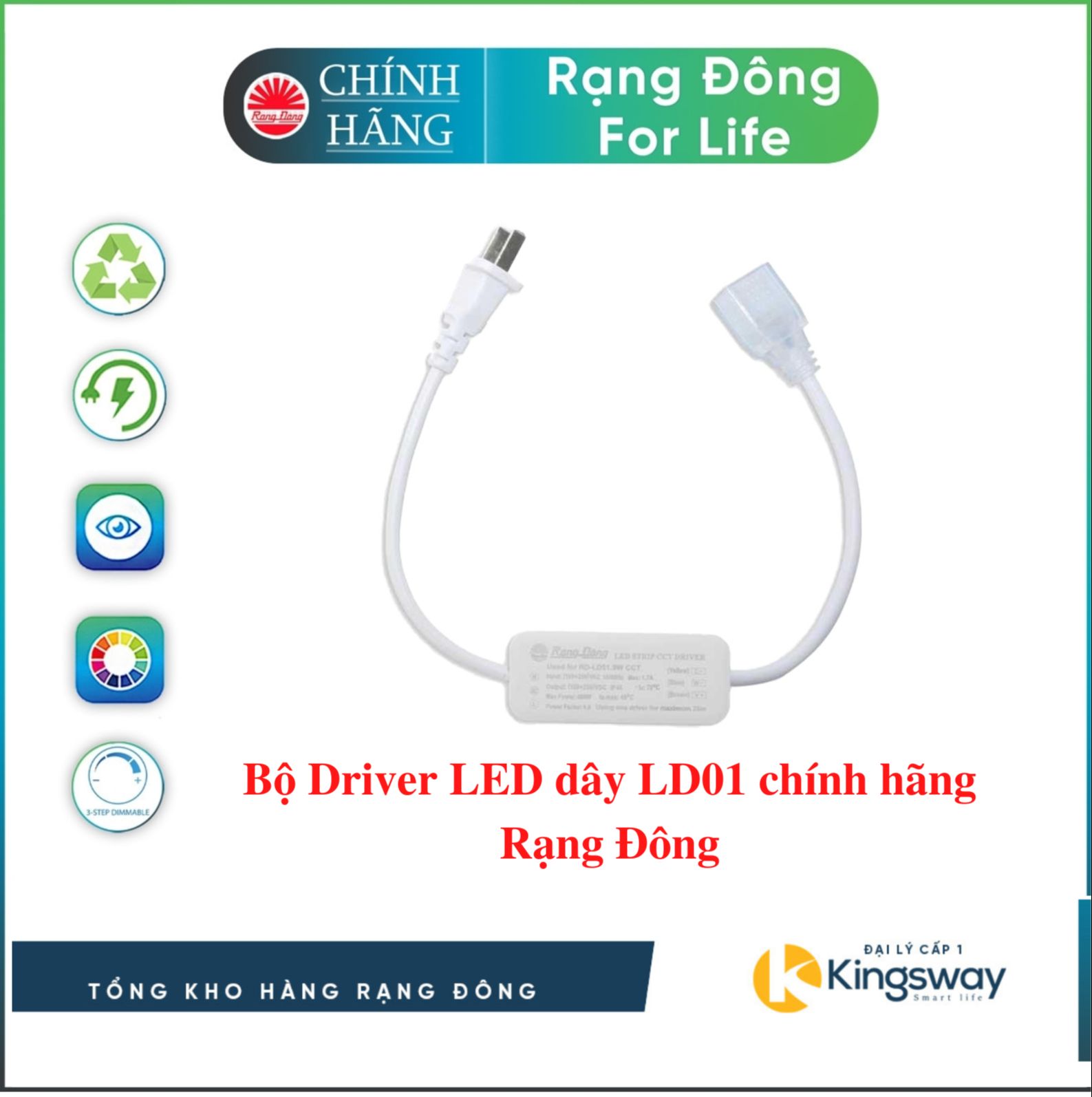 Bộ driver led dây ld01 chính hãng rạng đông