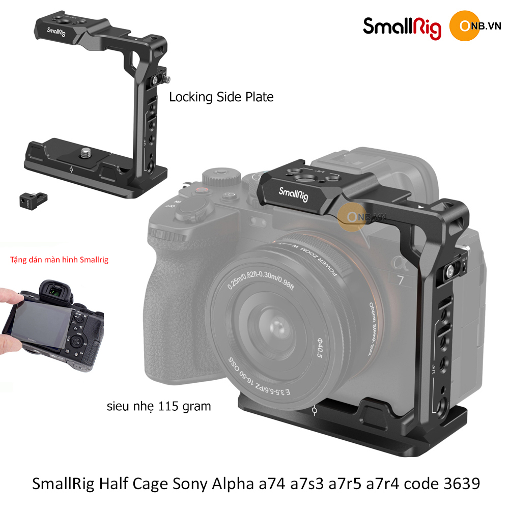 Smallrig camera half cage for sony alpha a74 a7s3 a7r4 3639