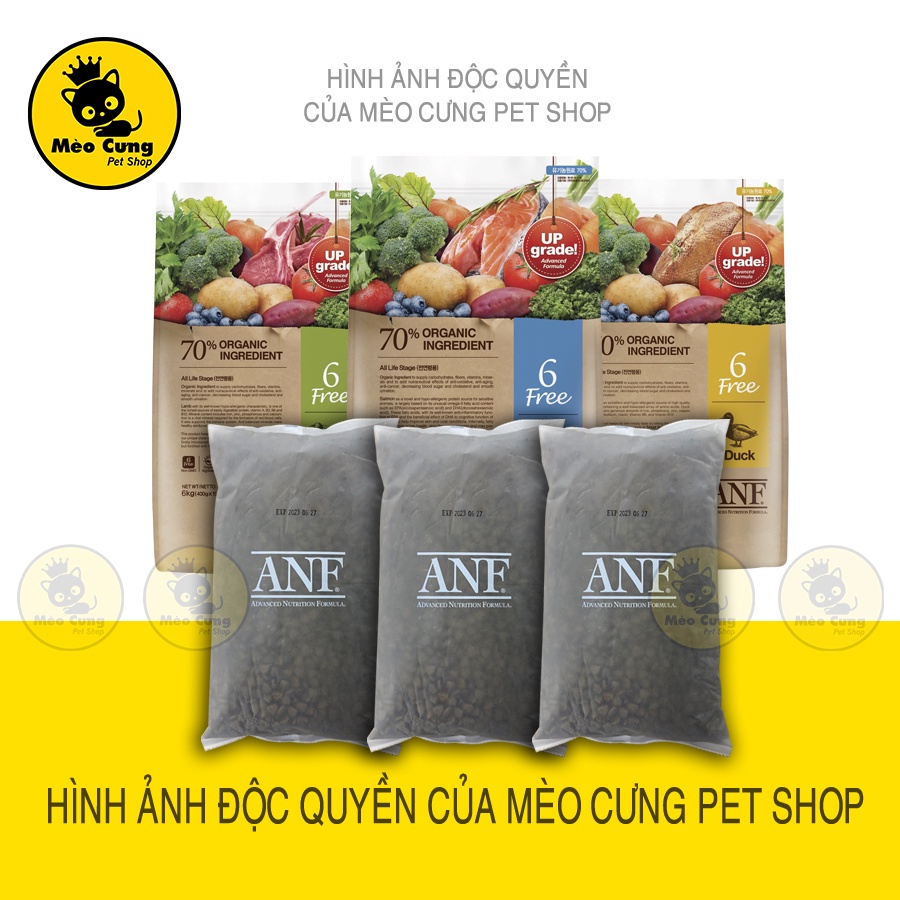 ANF 6 FREE- Thức ăn hạt hữu cơ cho chó vị cá hồi vị cừu vị vịt gói lẻ 400g