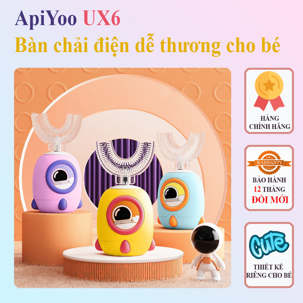 HÀNG CHÍNH HÃNG - Bàn Chải Đánh Răng Điện Cho Trẻ Em ApiYoo UX6