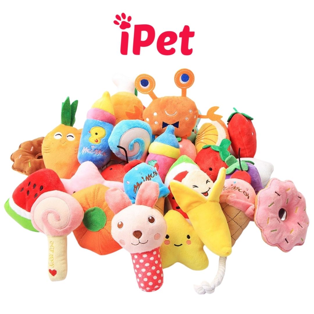 Đồ chơi nhồi bông có tiếng kêu cho thú cưng chó mèo gặm vờn bắt - ipet shop