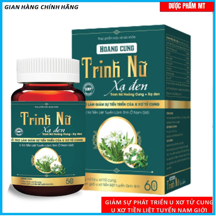 Viên Trinh Nữ Xạ Đen - Thành phần cao xạ đen, trinh nữ Xạ Đen giúp ngăn ngừa U xơ, u vú, u tuyến tiền liệt hiệu quả - chuẩn GMP- Hộp 50 Viên