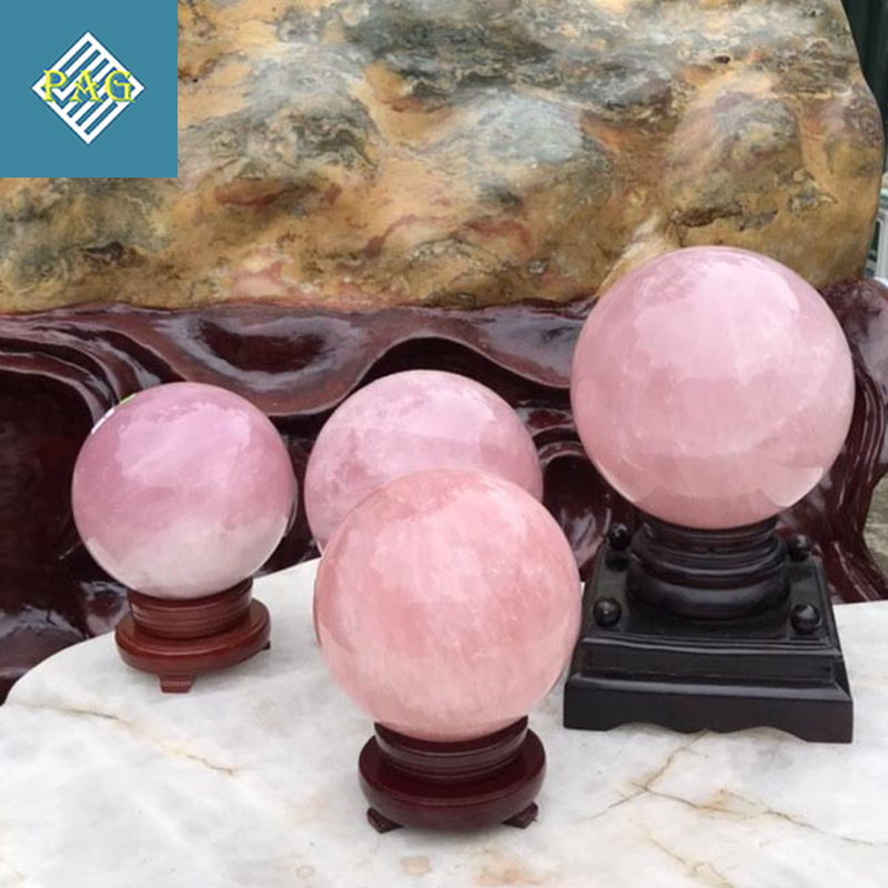 Quả Cầu Phong Thủy Thạch Anh Hồng, Đường Kính 9.5 cm - Thu Hút Lộc Tài