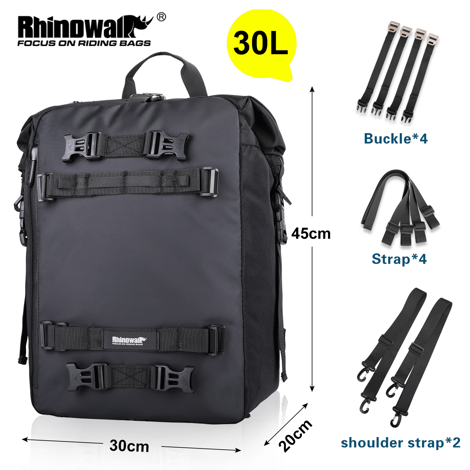 Rhinowalk Xe Máy Túi ghế sau 10/20/30L Chống Mưa Đa Chức Năng Động Cơ Ba lô đi xe đạp Phổ Quát Xe Máy Motocross đuôi yên túi bên Với túi bên trong Chống Thấm Nước