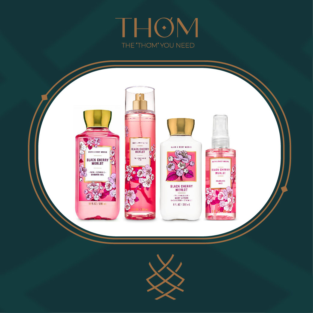 |MẪU HOA| BLACK CHERRY MERLOT IN BLOOM | Sản Phẩm Tắm Dưỡng Xịt Thơm Toàn Thân Bath & Body Works