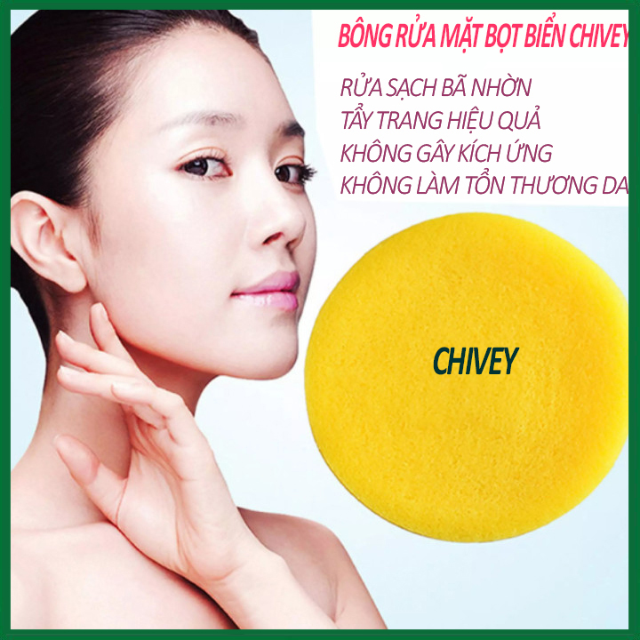 [Bịch 12 Miếng] Mút Rửa Mặt - Bông Rửa Mặt Bọt Biển, Bông Nở Rửa Mặt Nhật Bản Dạng Nén Chivey Mềm và Dai Không Gây Tổn Thương Da, Rửa Mặt Cực Sạch, Nhỏ Gọn Tiện Dụng, Gói 12 miếng bông mút rửa mặt chivey. BODYCARE SHOP A47
