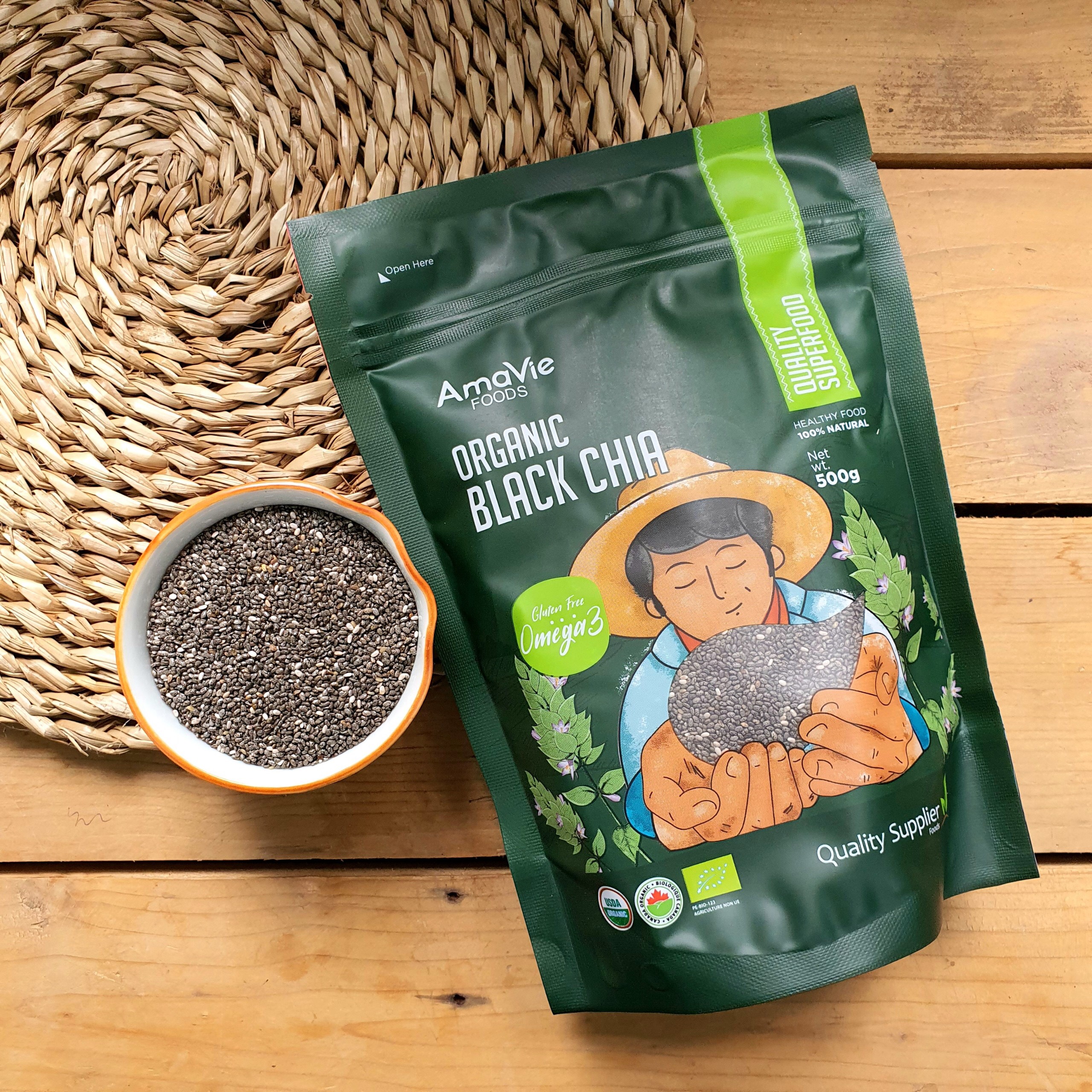 Hạt chia hữu cơ amavie foods 500g