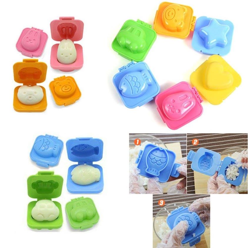Set 6 Khuôn Cơm Cho Bé Freeship Khuôn Làm Bánh Hấp Bánh Cho Bé Chất Liệu Nhựa ABS An Toàn Cho Sức Khoẻ