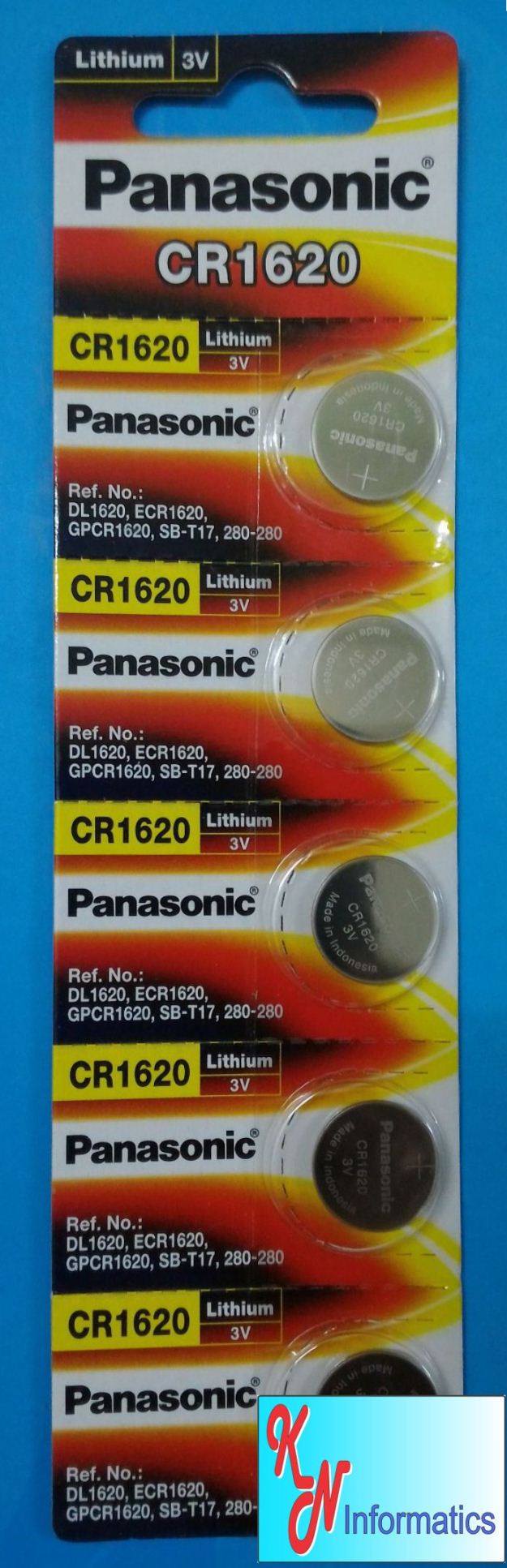 5 viên pin cr1620 panasonic - 1 vỉ 5 viên - hàng chính hãng - made in indonesia