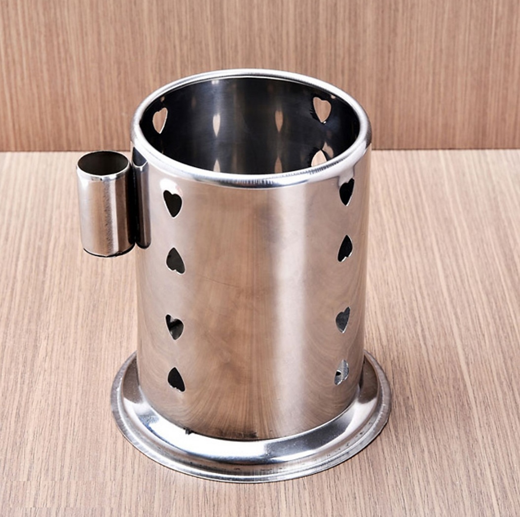 Ống đựng muỗng đũa inox có hũ tăm