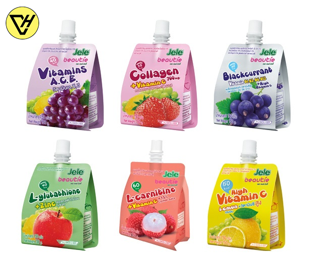 Nước trái cây thạch jele beautie 150gr - 6 loại hương vị khác nhau