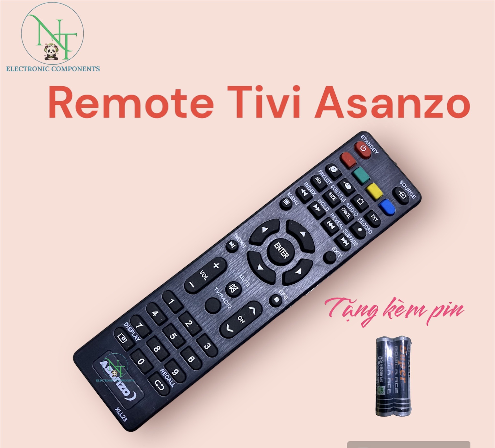 Remote điều khiển TiVi Asanzo Smart LCD . Đồ bấm TiVi Asanzo . Tặng kèm pin sử dụng