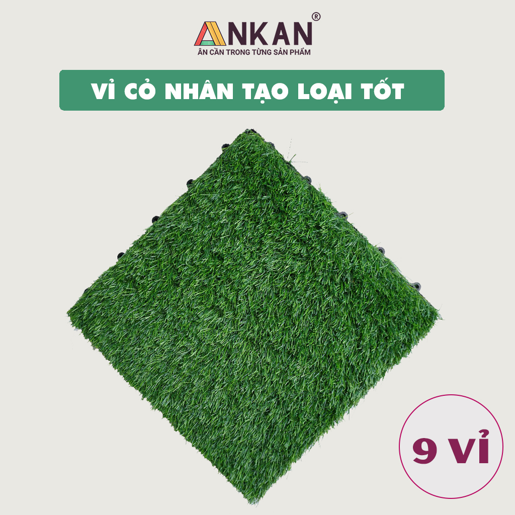Vỉ Cỏ Nhân Tạo Trang Trí Ban Công, Sân Vườn, Có Thể Kết Hợp Với Vỉ Gỗ Lót Sàn Để Tạo Không Gian Tươi Mát, Hàng Chính Hãng ANKAN